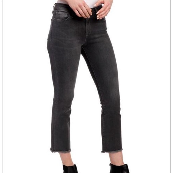 black jeans with raw hem